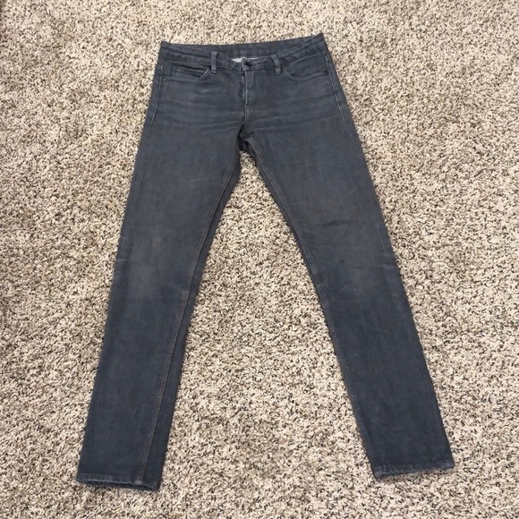 A Doublewood Project Skinny Jeans Size 25 Dark Gray High Waisted Raw Selvedge - Picture 2 of 11